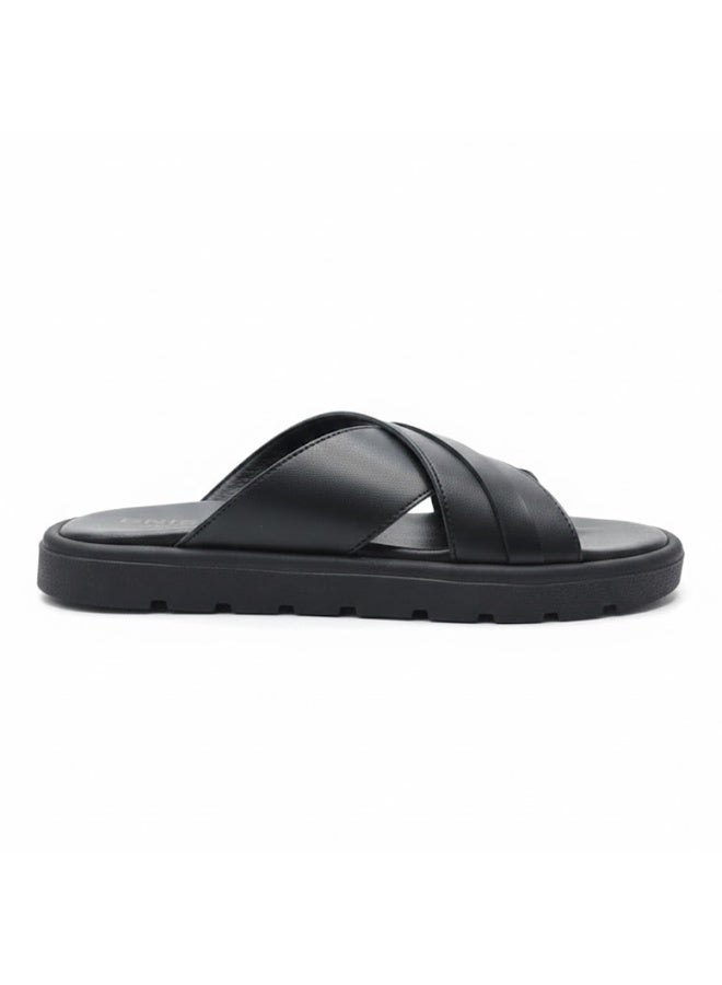 Stylish men's slippers with a modern and comfortable design – genuine leather and non-slip orthopedic sole, available in various sizes and colors. - Image 3